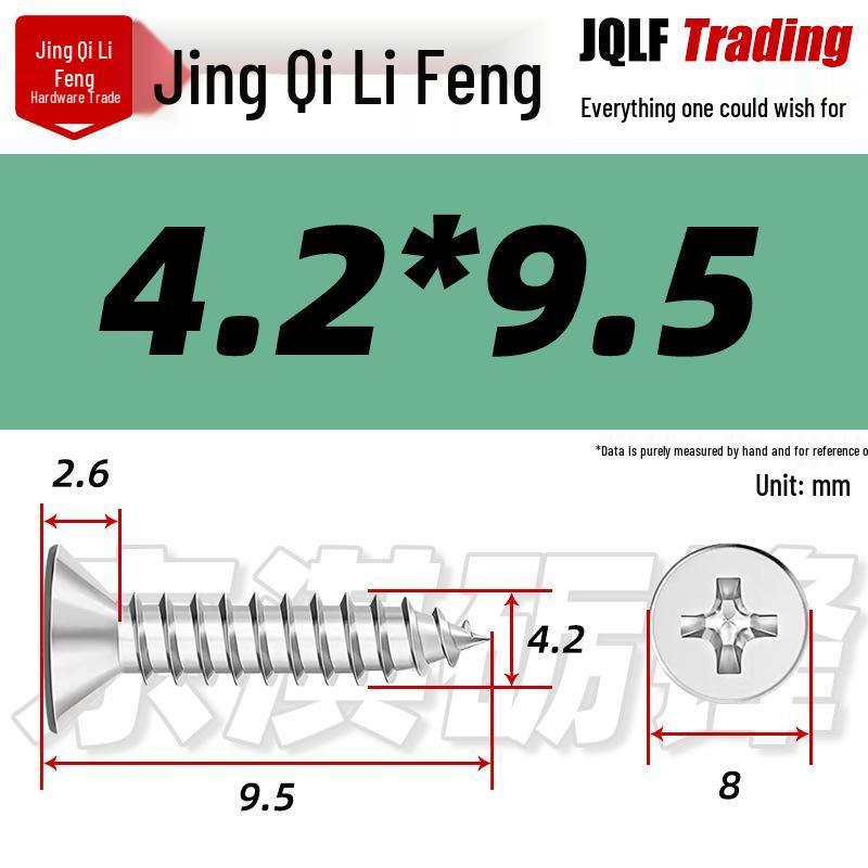 304 Stainless Steel Countersunk Self-Tapping Screw for Furniture & Outdoor Construction (GB/T 846)