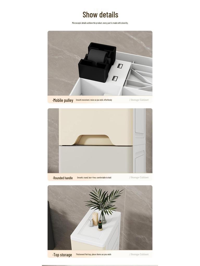 Wide Gap Drawer-Style Cabinet: Kitchen/Bathroom Narrow Storage Shelf Box (15/18/25 Width).