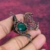 Faceted Zambian Emerald Pendant Copper Wire Wrap Gemstone Handmade Fish Jewelry