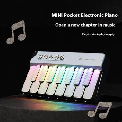 Světla Duha Děti Mini Klavír Přenosný Design 7 Barev LED Učící se Klavírní Klávesnice Multifunkční Elektronické Varhany Klávesnice