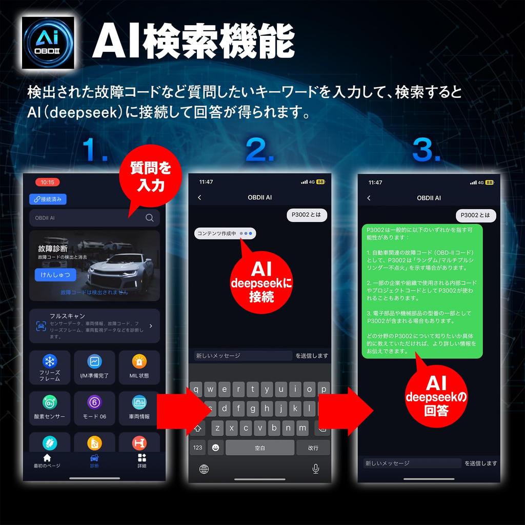 MAXWIN OBD2 Diagnosewerkzeug mit KI-Berater Fehlercode-Scanwerkzeug mit Leistung Fahrzeug Automobilsystem Drahtlos Bluetooth Dediziert Kompatibel mit