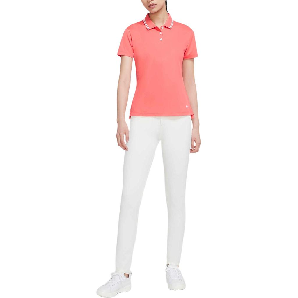 Nike Polo Shirts Women's Mysterious Ash Red Polo Collar Moderate Straight Fit BV0218-814
