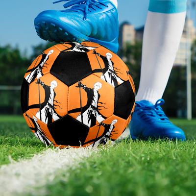 Soccer Ball Colorful Machine Stitched PVC Size 5 Team Training Competition Ready Durable High-Bounce Cool Sports Gift