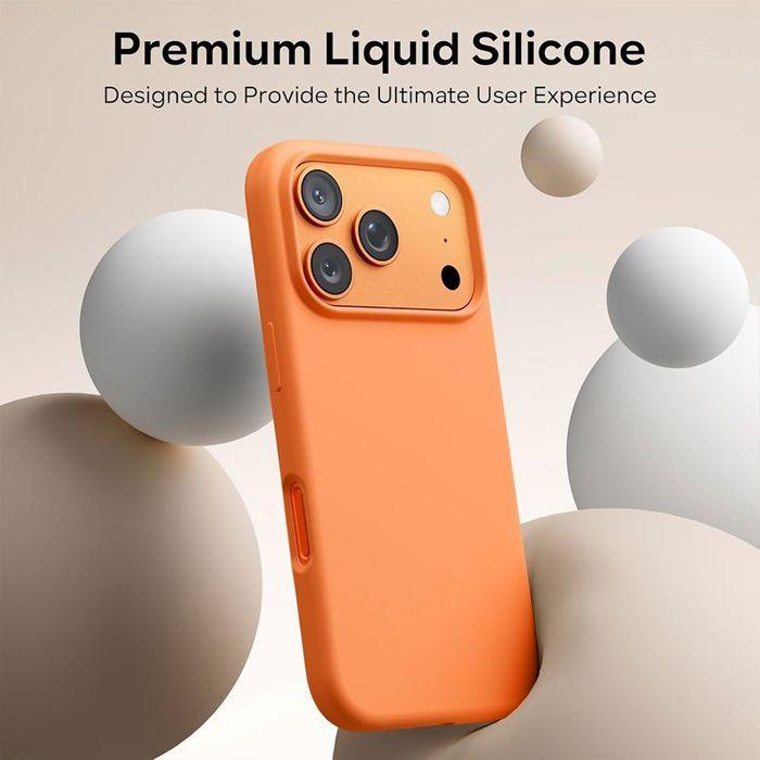 Coque Silicone - BOOLING - pour iPhone 17 Pro Max - Protection Ultra Slim Souple Mat Orange
