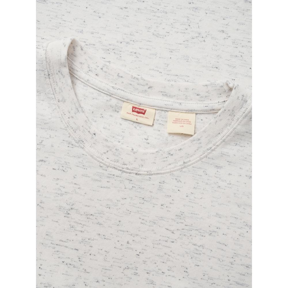 Levis Casual Comfortable Simple Embroidered Logo Ribbed Crew Neck Short Sleeve T-Shirt Men T-Shirts Gray 003MZ-0001