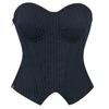 Corset Tops for Women Plus Size Lace up Halloween Costumes Strapless Zip Push-up Cup Bustier Office Club