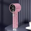 Rhinestone Handheld Fan with Digital Display Turbo High Speed Portable Mini Fan Quiet