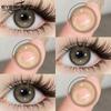 Eyeshare 1 Pair Colored Contact Lenses Brown Eye Contacts Gray Pupils Doll Eye Lenses Makeup Cosmetics Year Use