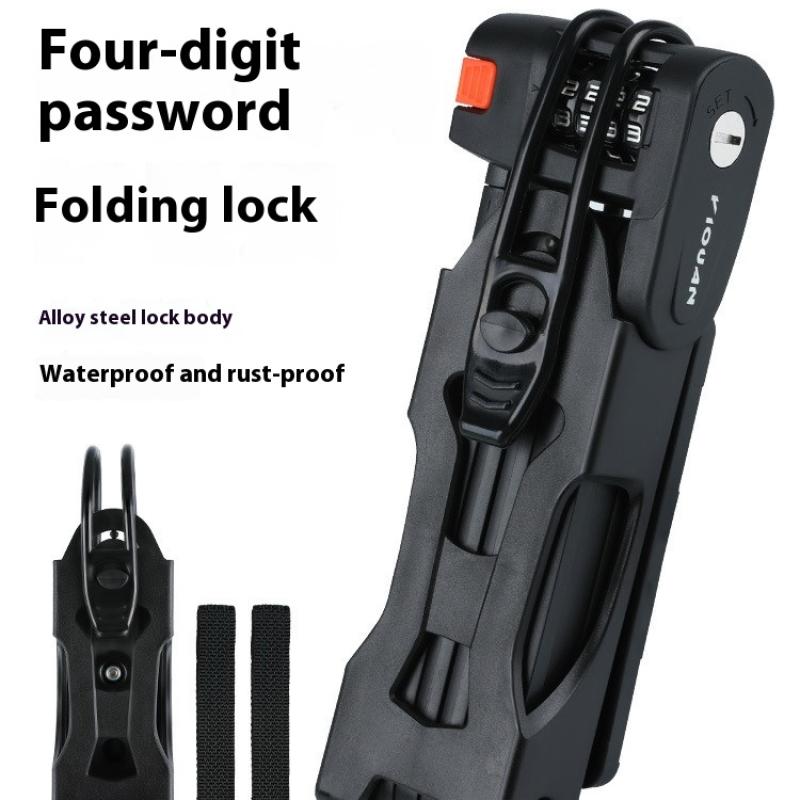 Bicycle Folding Combination Lock Anti-Theft Four-Digit Combination Lock Rust-Proof Alloy Steel Four-Digit Combination Lock