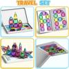 Magnetic Tiles Construction Set 42pcs Travel Toys for Kids Portable MINI Magnetic Building Blocks Montessori Toy Gift for Toddlers 3+ Years