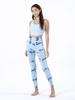 Gasbadi Watercolor Plum Hip Length Leggings Sky Blue