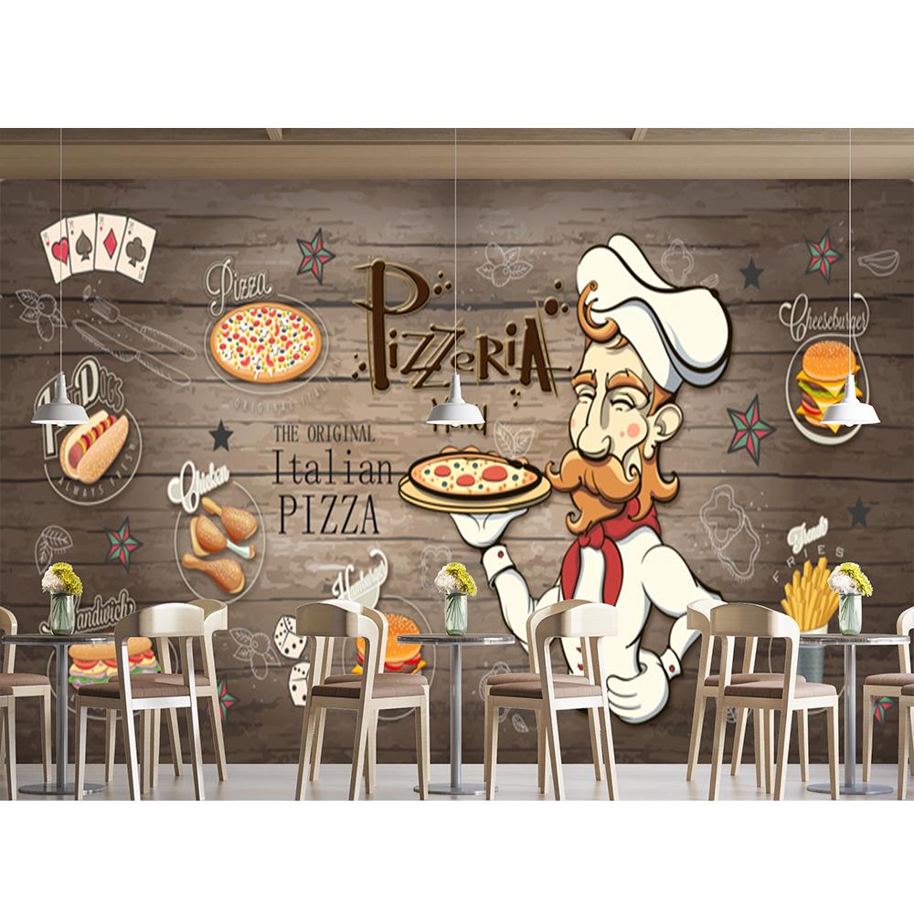 Pizza Shop Wall Mural 3d Food Restaurant Pizza Wallpaper Removable Fast Food Restaurant Snack Wallpaper