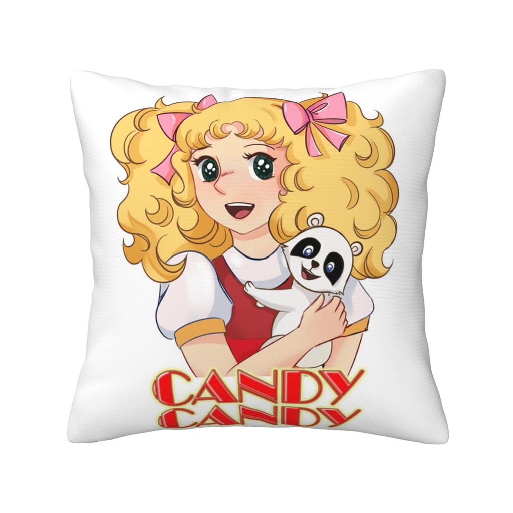 Candy Candy Cartoon Animated Square Pillowcase Cushion Cover Pillow Case Throw Pillow Cover for Home Sofa Living Room