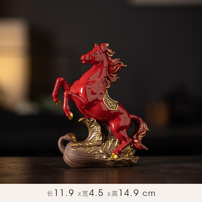 Ceramic zodiac horse birthday gifts for success, gifts for living rooms, offices, wine cabinets, opening ceremony gifts, and wea