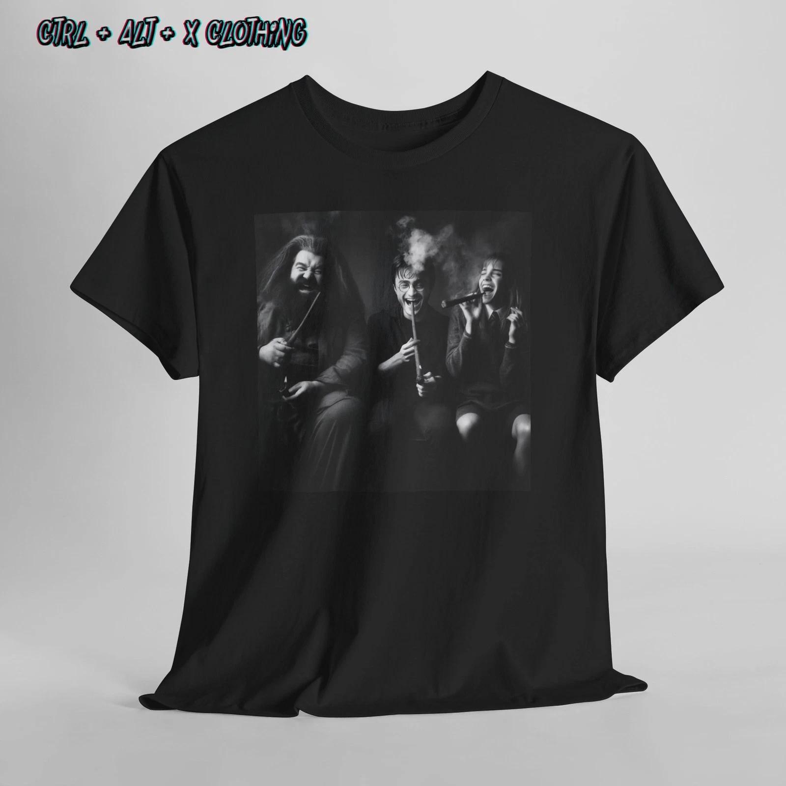 Harry Potter Hagrid and Hermione Granger Smoking Unisex Tee, Wizard Tee Shirt, L