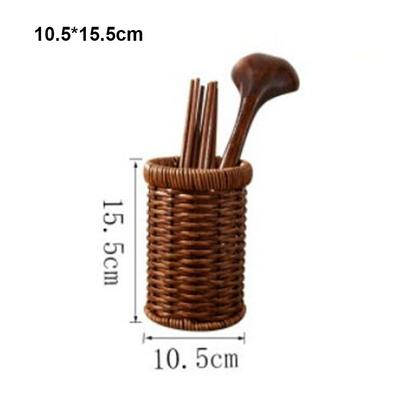 Härte Rattan Weide Geflochten Servierkörbe Haushalt 10 Stile Abtropf Stäbchen Gabel Löffel Halter Handgeflochtener Rattan-Korb