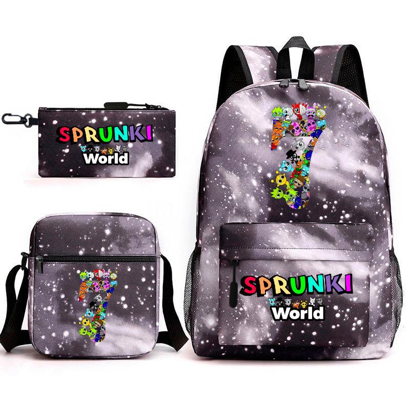 Rhythm box cartoon animation primary school schoolbag sprunki fourth grade lightweight burden reduction large capacity backpack bag