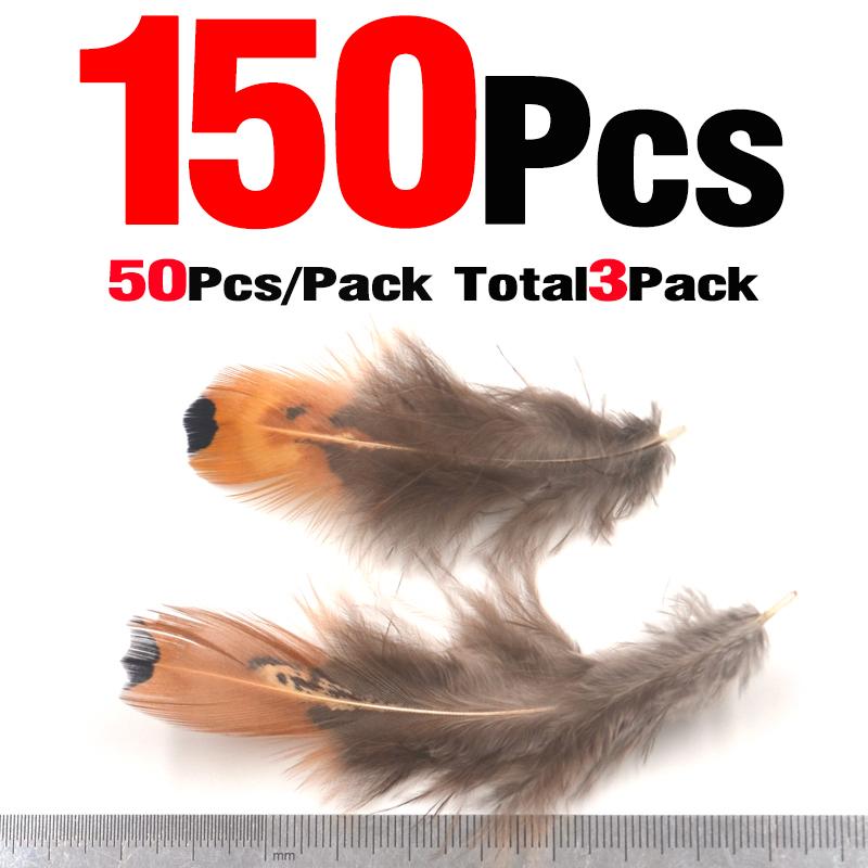 MNFT 150pcs Natural Picked Gray Brown Tip Mix Feather for Fly Tying Throax Tail Wing Feathers 5~7cm Streamer Material