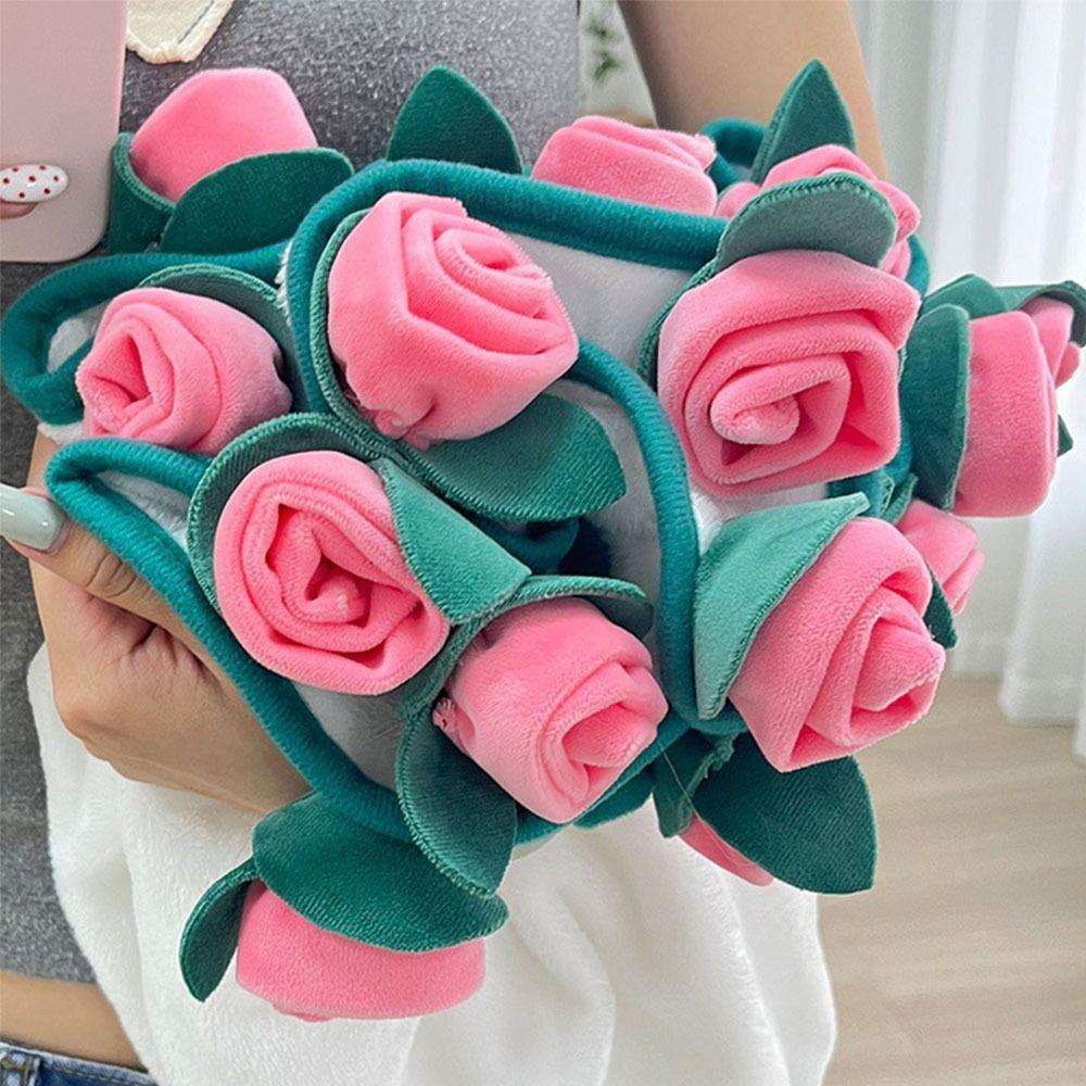 Flannel Rose Blanket Finished Product Rose Nap Blanket Portable Artificial Flowers  Confession Gift