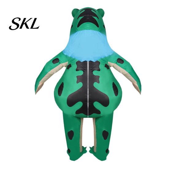 Frog Party Costume Inflatable for Adults, Blow-Up Suit with Air Blower, Lightweight Battery Box, Cartoon Green Outfit Halloween Cosplay