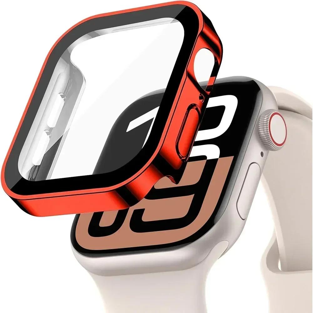 Tempered Glass Cover for Apple Watch Case 46mm 42mm 45mm 41-44-40mm Screen Protector Series 10 7 8 9 SE 5 6 4 IWatch Accessories