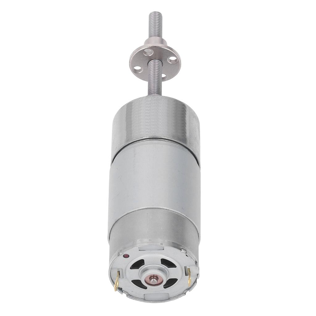 Self Locking DC Worm Gear Motor with Flange M6 Rotating Shaft Thread Speed Reduction Geared Motor