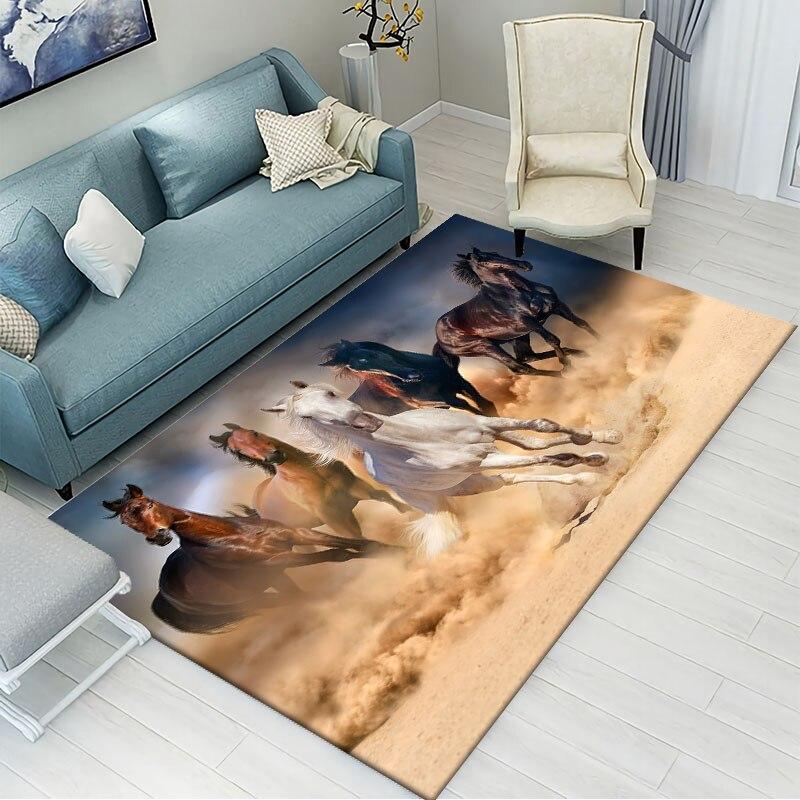 Horse Pattern Carpet Bedroom Rug Alfombra Kids Area Rugs for Home Soft Floor Tapete Parlor Carpet Large Bathroom Mat