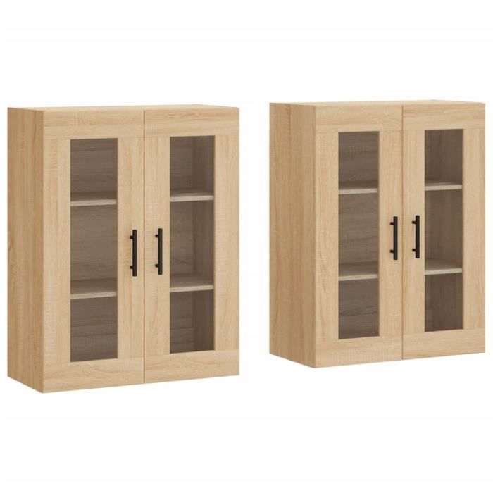 VidaXL Armoires murales 2 pcs chêne sonoma bois d'ingénierie 3197964