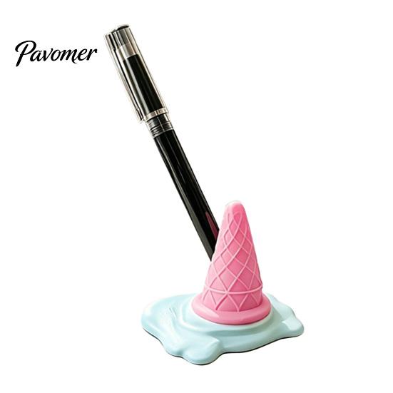 Creative Ice Cream Decor 3D Printed Melting Pen Holder, Novelty Cone Desk Desktop Storage Container Stand, Funny Organizer, Decorative Figurine