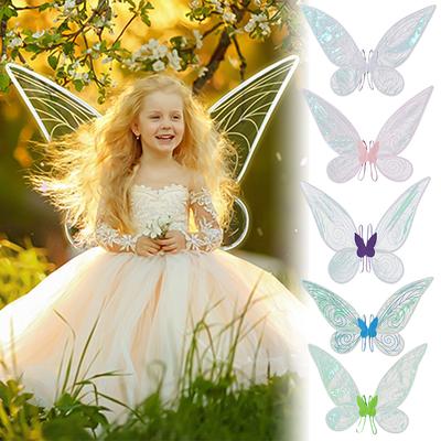Πολύχρωμα φτερά πεταλούδας Παιδικό φεστιβάλ για πάρτι, Σετ φτερά ξωτικών άγγελος Σετ κοριτσιών γιορτινή φωτογραφία Καθημερινά στηρίγματα φωτογραφιών