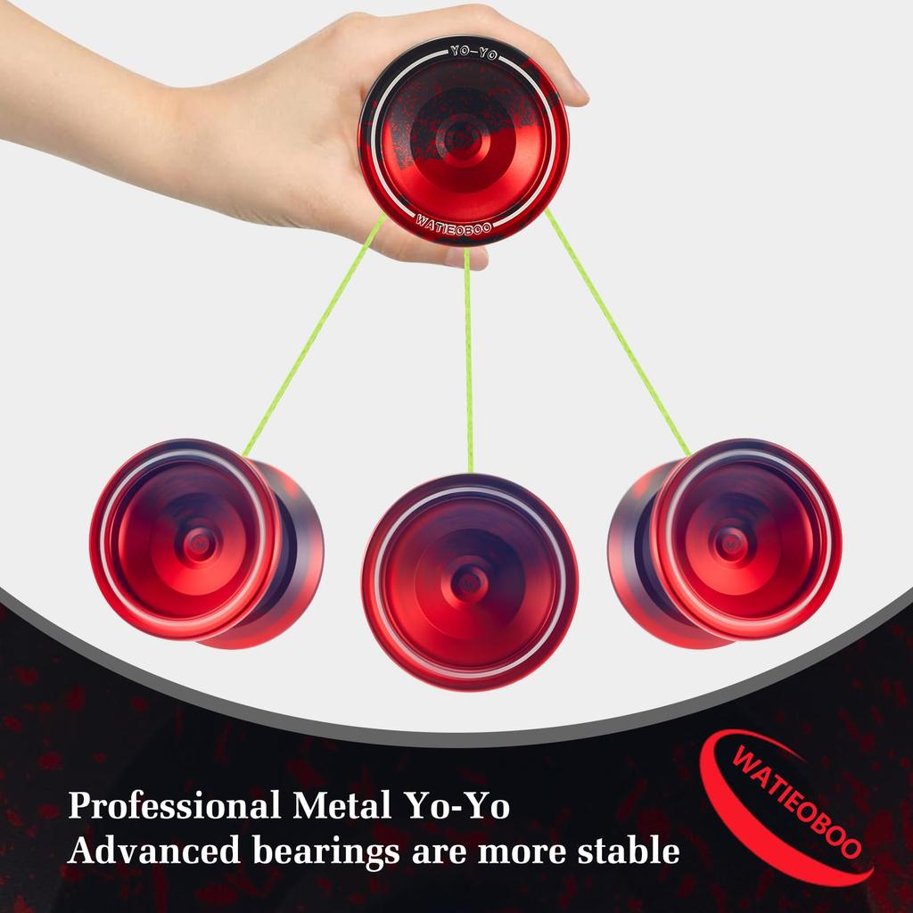 WATIEOBOO Responsive Yo-Yos for Kids and Adults, Beginners, Professional Non-Responsive Metal Yo-Yos for Advanced Players, with Bearing Accessories
