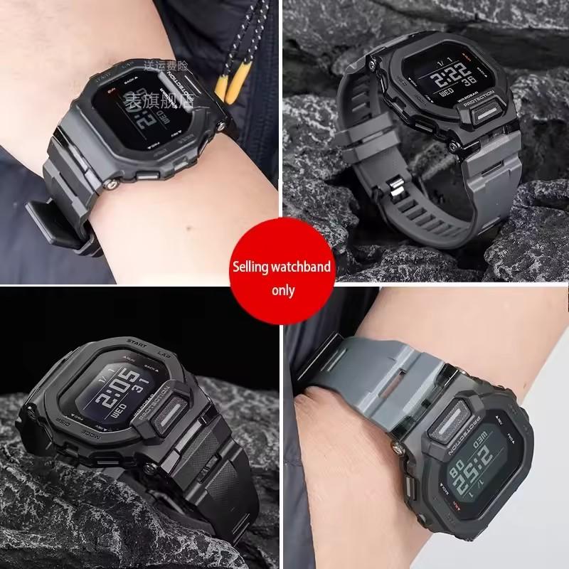 Men Silicone Straps Sports Waterproof For Casio GBD-200-1A GBD-200RD-4 GBD-200 Rubber Replacement Watchband Watch Accessories