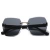 New Frameless Cut Edge Sunglasses Trendy Internet Famous Plain Face Sunshade Sunglasses Versatile Sunglasses