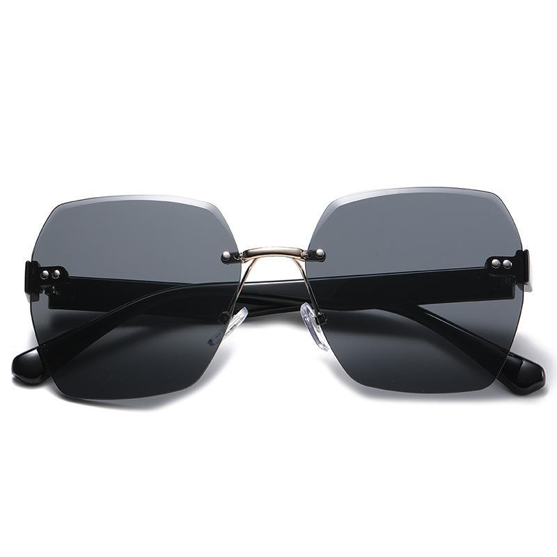 New Frameless Cut Edge Sunglasses Trendy Internet Famous Plain Face Sunshade Sunglasses Versatile Sunglasses