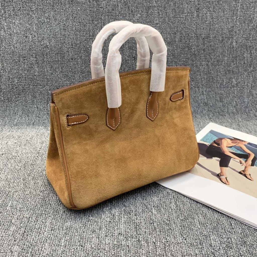 2025 New Leather Women's Bag, Anti-velvet Cowhide with Frosted Leather, Classic Fashion Platinum Bag, Portable Shoulder Oblique Span Bag