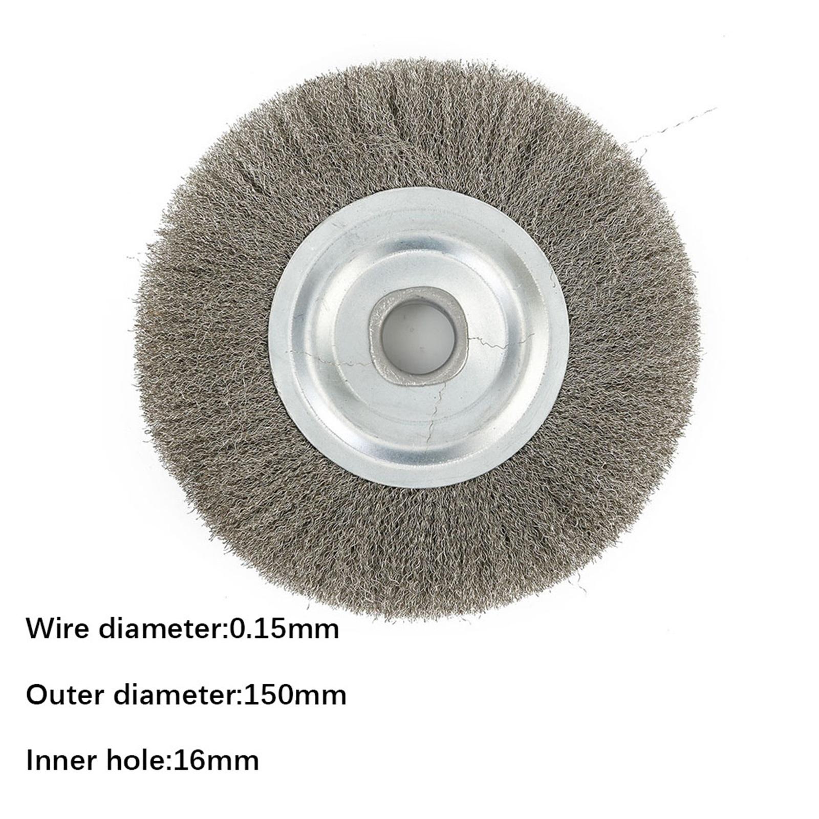 

1pc 6inch Crimped Stainless Steel Wire Wheel Brush Bench Grinder Abrasive 16mm Hole Polishing Tools Accessories