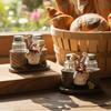 DYS Salt And Pepper Shakers Set, Decorative Resin Chef Statue Spice Organizer, Glass Seasoning Holder for Kitchen Dining Centerpiece