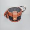 [Usado] Tambour Vintage Clássico Monograma Logo Metálico Tecido E Couro Lancheira Portátil Ombro Transversal Média - Excelente #66BGC1