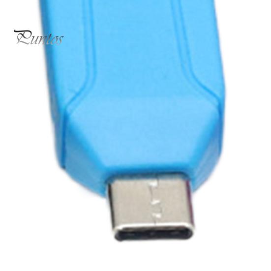 קורא כרטיסים USB 2 ב-1 רב-תכליתי העברה במהירות גבוהה ללא דרייבר מערכות מרובות כותב כרטיסים מרובים מתאם אוניברסלי מיני Type-C לכרטיסי TF ו-SD