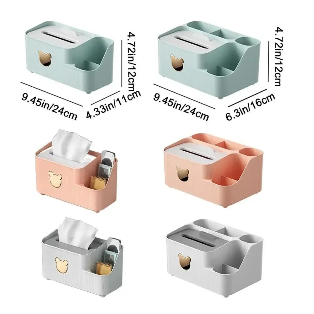 Large-capacity Decorative Tissue Storage Box with Removable Multi-compartment Plastic Container and Stylish Design