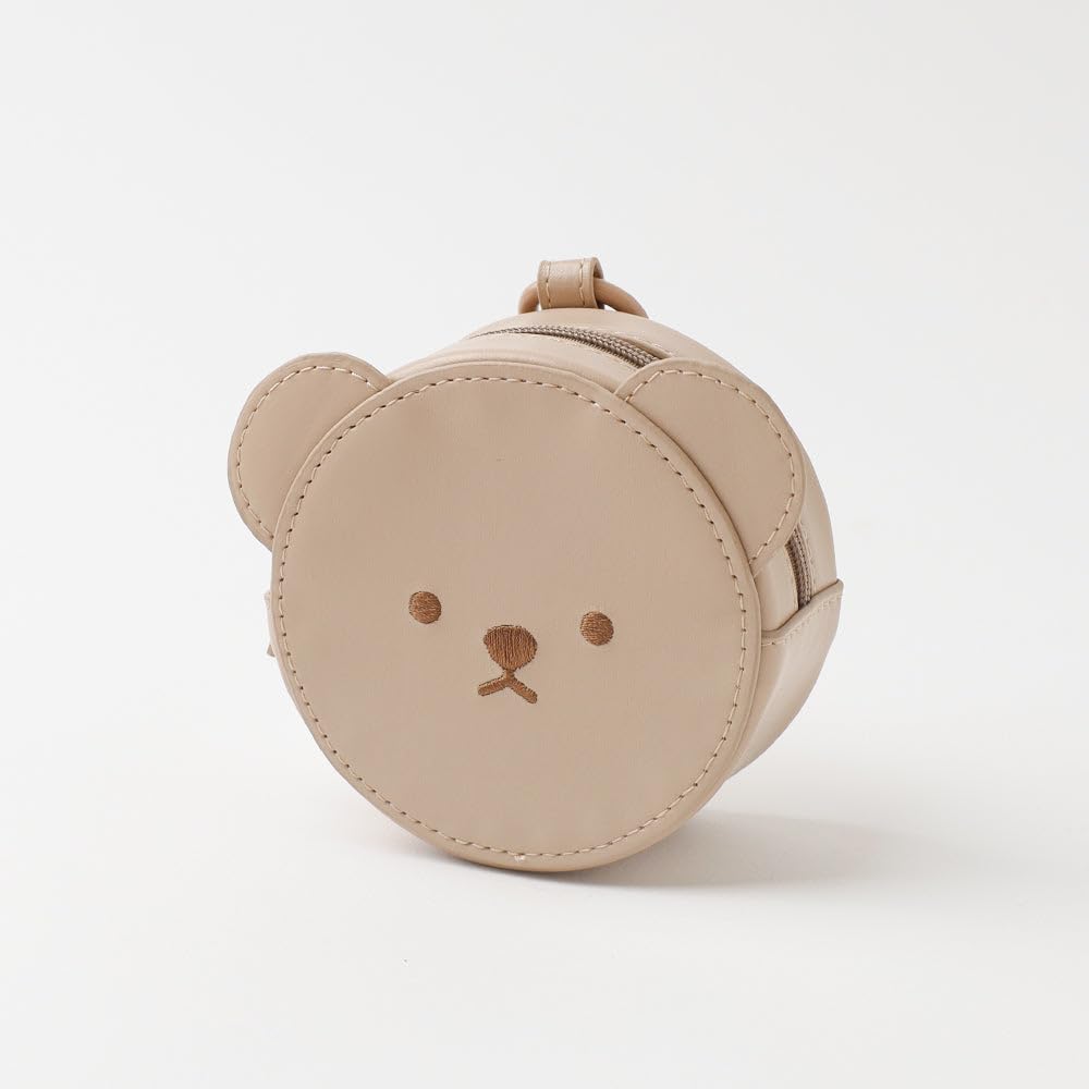 Monchéri [Bear Mini Pouch with Carabiner] Dog, Small Dog (FREEBeige) Cute, Stylish, Popular Brand, Toy Poodle, Chihuahua