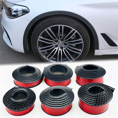 Universal Black Carbonfiber Fender Flare Car Wheel Eyebrow Rubber Protector Strip Guard Wheel-arch Trim Arch Extender