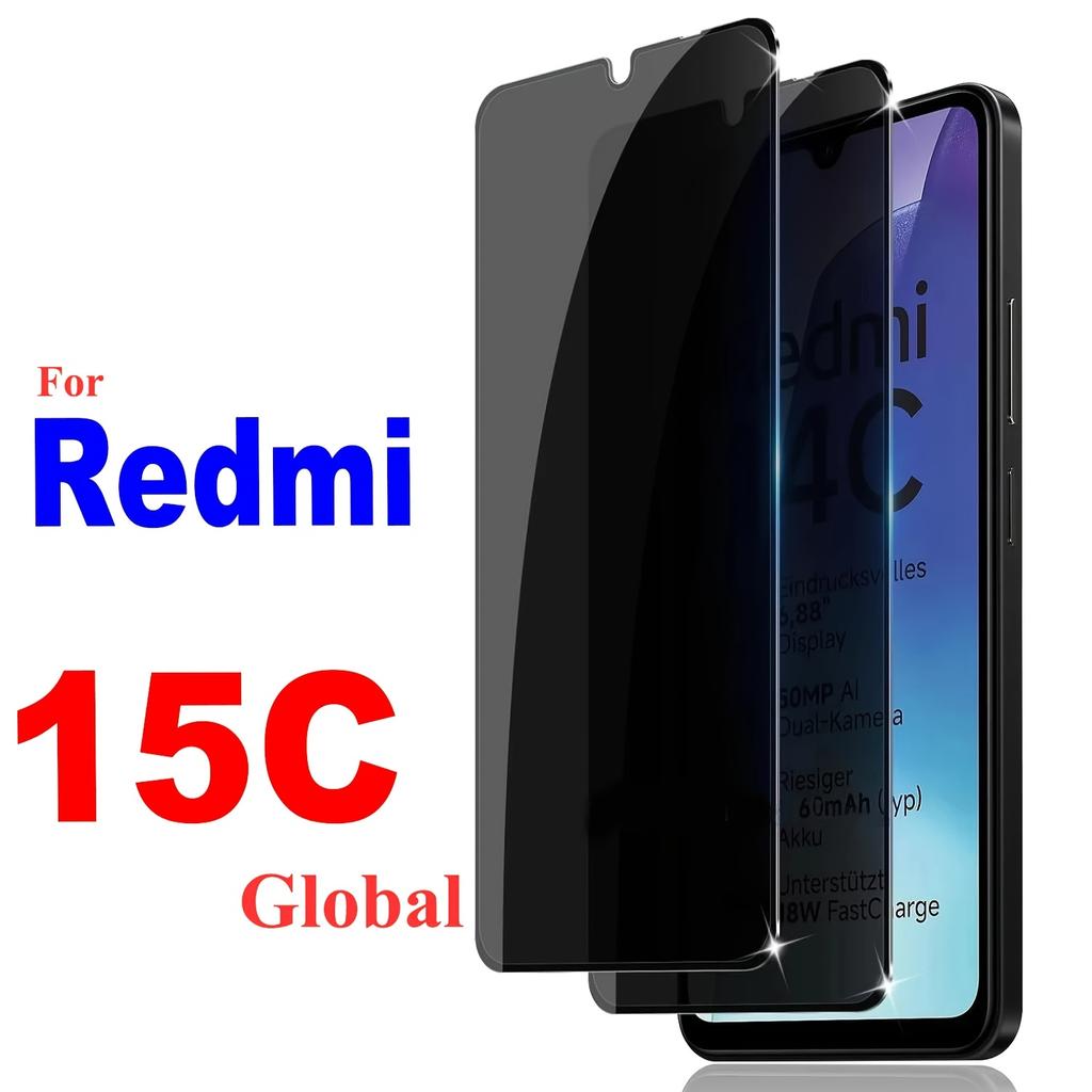 2pcs Privacy Tempered Glass For XiaoMi Redmi 14C 4G/5G REDMI 15C 4G Redmi 13C 12C 10C Anti-spy Screen Protector 9H Hardness Glass Film