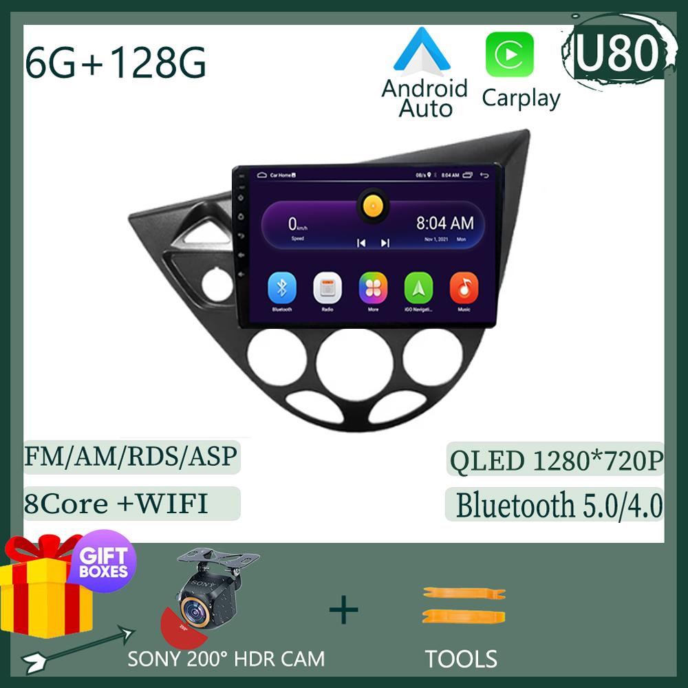 Android 14 For Ford Fiesta 1995-2001 Focus MK1 1998-2004 5G WIFI BT Car Radio Multimedia Video Player Navigation GPS No 2Din Dvd