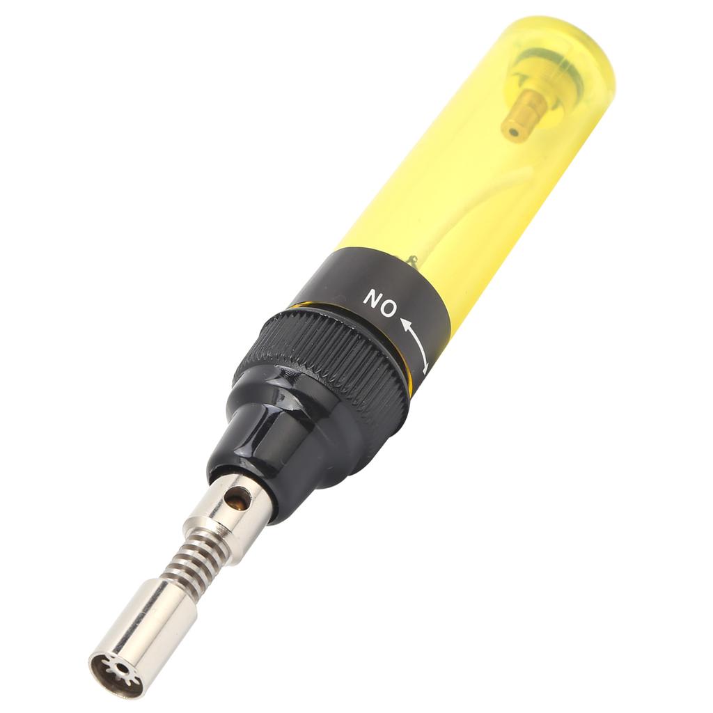 Gas Soldering Iron Pen Refillable Pure Butane Gas Solder Handheld Tool 8ML VA 100Transparent Yellow