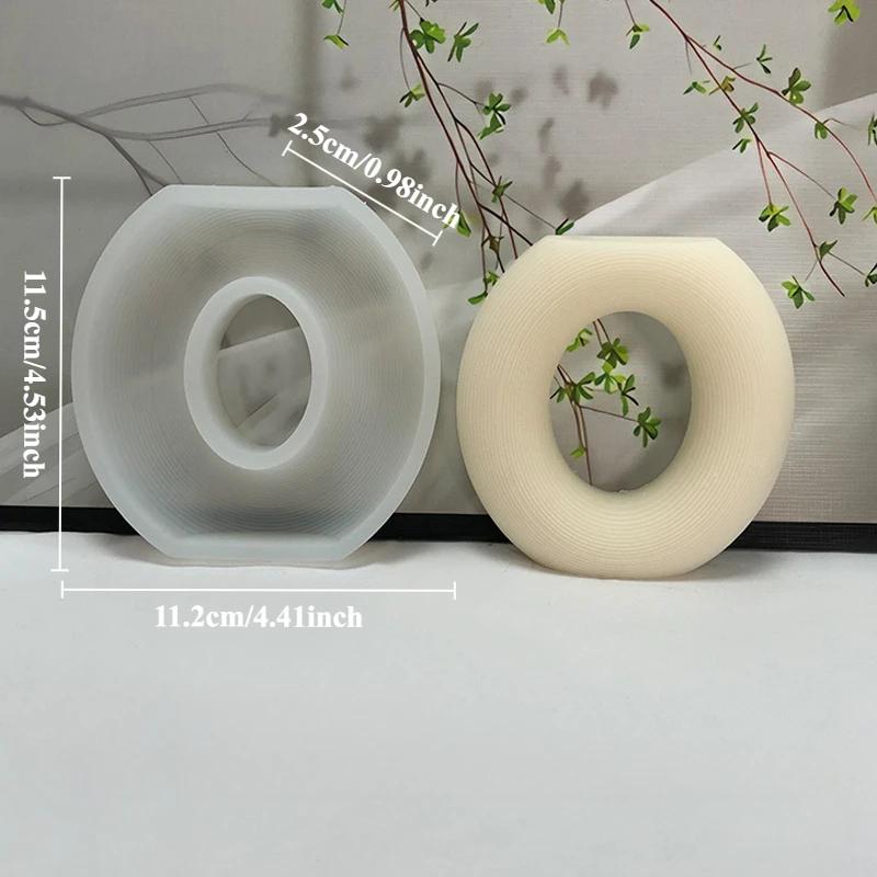 Геометрическая полукруглая силиконовая форма для свечей DIY Творческая O-образная ароматическая свеча Форма для изделий из гипса, смолы, цемента, мыла Домашний подарок