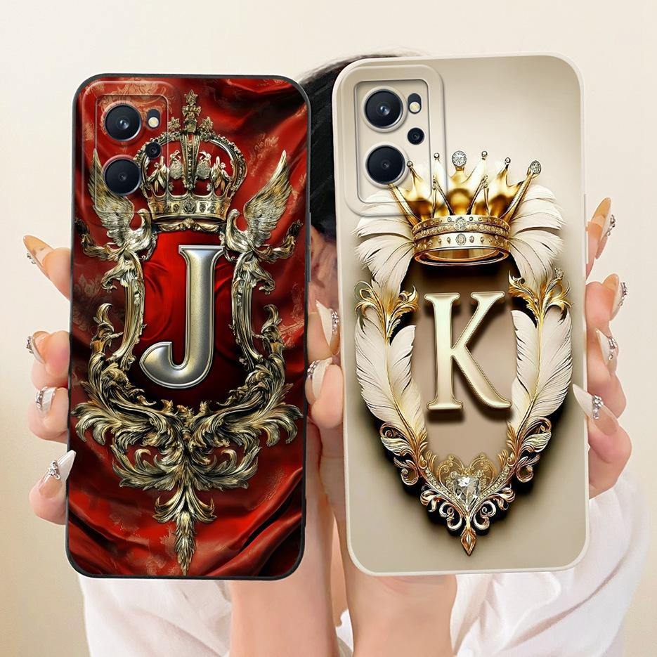 For Realme 9i 4G Case RMX3491 New Crown Letters Cover Shockproof Soft Silicone Phone Case For Realme 9i 5G RMX3612 Realme9i Bags