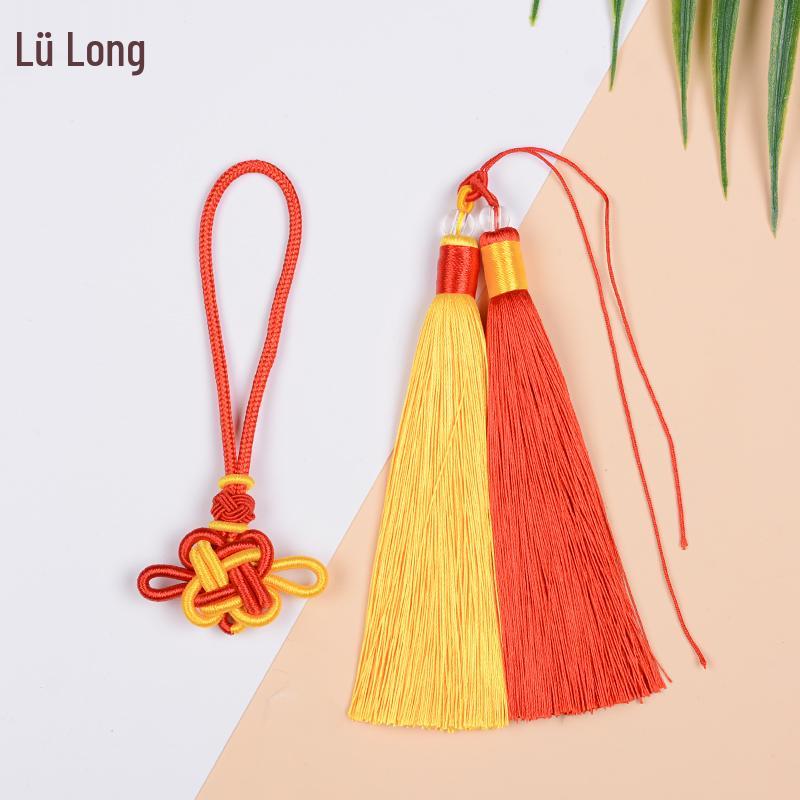 Handwoven Red Chinese Knot Tassel DIY Kit - Small Pendant