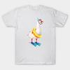 Men Black Print T-shirt Snorkeling Goose No-Cut Transfer Paper Print Cotton Tshirt