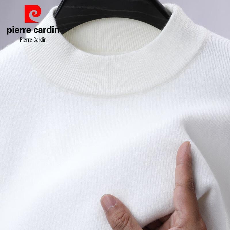 Pierre Cardin Men's Fleece-Lined Semi-High Collar Pullover Sweater